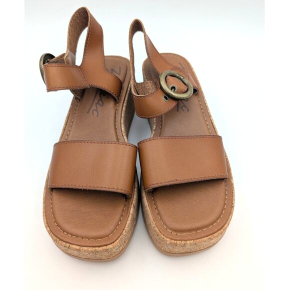 Zodiac Glory Platform Wedge Sandals Buckle Strap Women's Brown Size US10M EU41 - Picture 10 of 11